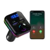 Ny bil mp3-musikspelare Bluetooth-kompatibla v5.0 Hands Free Ring USB U Disk FM Sändare Fast Charger Batteriladdningsenheter