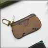 Designer zipper wallet key Pouch coin card holder key purse Women mens Leather wallets passport holders wallets wristlets keychain mini pocket