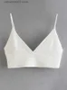 Women's Tanks Camis Fashion Women White Knitted Crop Top Sexy Bra Summer Camis Vintage Backless Strap Female Chic Tank Tops T230605