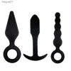 Masaż Elementy 3 typy wtyczka silikonowa wtyczka analna tyłek otwartego dildo dildo prostaty masażer anal Diecator męski masturbator pary 7971635 L230518