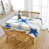 Borddukblå rutig abstrakt tryckt middagsbord uppsättning bröllopsfest rektangulär hemkök dekoration R230605