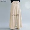 Pantalones de mujer Capris ZANZEA Mujer Cintura elástica Pantalones de pierna ancha Pantalones sueltos de otoño Culottes Elegante Oficina Señoras Casual Palazzo Work Pantn J230605