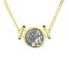 Цепи ABL-1 ZFSILVER S925 Серебряная серебряная мода Тренди Apollo Retro Gold Ожерелье Древнее монеты для женщин Свадебные украшения Chram Jewelry