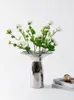 Vases Simple And Light Luxury Electroplated Silver Ceramic Vase Nordic Style Living Room TV Cabinet High Sense Flower Container Table