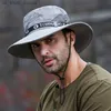 Mode Sommer Eimer Hut Sonnenhüte für Männer Outdoor Angeln Reisen Safari UV Schutz Strand Hüte Mesh Atmungsaktive Breite Krempe hut L230523