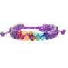 Bracelets porte-bonheur pierre naturelle 7 Chakra perles colorées à la main Double tissé amitié dentelle Bracelet hommes femmes Yoga bijoux accessoires
