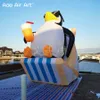 wholesale All'aperto 5mH 16.5ftH con ventilatore Pinguino gonfiabile Gigante modello di cartone animato animale con soffio d'aria per parco giochi o decorazione della spiaggia