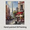 Handmade Scenic Landscape Canvas Art Tour De Eiffel View Brent Heighton Painting French Street Artwork Modern Office Loft Decor