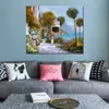 Seaside Serenity Canvas Art Wall Walk to The Lake Realistic Landscape Handmade Handmade Beautiful Art for Office Wall