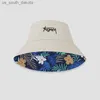 Big Head Print Reversible Bucket Hats XL 63CM Sun Protection Panama for Men Women Bob Fisherman Cap Large Size Hip Hop Sun Hat L230523