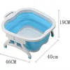 Lavabos de salle de bain Lavabo pliable en silicone Cube pliant en silicone Salle de bains Bassin de bain de pieds en plastique Bain de pieds Lavabo portable Seau de massage Outil pour la maison 230605