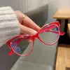 Sunglasses Frames Fashion Cat Eye Anti-blue Light Eyeglasses Women's Trend Colorful Big Glasses Frame Unisex Optical Computer Eyewear