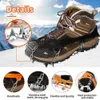 Bergsklättringskramponger Anti Slip 8-Teeth Ice Shoes Spike Grip Boots Chain Climbing Mountaineering Ctrampons vandring Vinterkamponger Cleats Grippers A9M2 230603