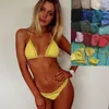 Roupa de banho feminina Triângulo Biquíni Top Mulher Retro Maiô Sutiã Feito à Mão Crochê Bralette Sexy Boho Beach Natação Maiô