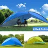 4.8x4.8m Étanche Grand Espace En Plein Air Plage Tente Soleil Abri Robuste Parasol Tente Pour La Pêche Camping Randonnée Pique-Nique Parc