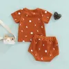 Clothing Sets Newborn Baby Summer Toddler Infant Boys Girls Cotton Sun/Moon Print Short Sleeve T-shirts and Shorts Tracksuits