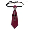 Bow Ties 6 21CM Retro British Style Rhinestone Metal Tie Men Women Universal Clothing Skinny Short Necktie Accessories