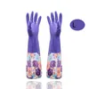 Kitchen cleaning durable laundry washing dishes waterproof beautiful generous thin style PVC bunched mouth household gloves