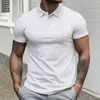 Erkekler Sıradan Gömlek Yaz Gömlek 3D Kesim Tee Sold Renk İnce Sport Üst