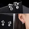 Charme nouvelle mode femme boucles d'oreilles argent aiguille papillon coeur boucles d'oreilles pour les femmes fête déclaration bijoux cadeau R230605