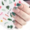 25pcslot Water Nail Decal en Sticker Flower Leaf Tree Green Simple Summer Slider voor Manicure Nail Art Watermark Tips