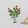 Dekorativa blommor rikedom Lucky Silk Simulated Plastic Artificial Flower Festival Party Home Decor Accessories lycka till fruktträd