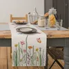 Chemin de table aquarelle floral chemin de table lin marguerite tulipe fleurs sauvages cuisine table à manger décor rustique mariage vacances nappe 230605