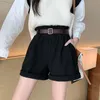 shorts de veludo cotelê feminino inverno primavera elástico cintura bolsos cintura alta moda novo casual short preto quente mujer sexy