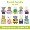 Stuffed Plush Animals Simulation Forest Animal Family 1 12 Scale Dollhouse Bunny Reindeer Pretend Game Set Childrens Christmas For Girl Birthday Gift 230605