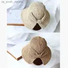 2021 Handmade Raffia Bow Sun Hat Wide Brim Floppy Summer Hats For Women Beach Panama Str Dome Bucket Hat Femme Shade Hat L230523