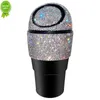 Ny Bling Rhinestone Car Trash Garbage Can Diamond Crystal Auto Trash Dust Case Holder Mini Garbage Bin Press Type Car Storage Box