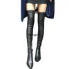 Boots Women Motorcycle Boots PU Pointed Solid Color Waterproof Non Slip Over The Knee Elegant Woman Shoes Sexy Fashion Thigh High Boot Z0605