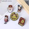 Pins Brooches New creative cartoon with bizarre character shape painted alloy accessories badge brooch T230605