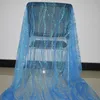 Tecido 1 jarda céu azul ferro bronzeamento glitter tecido lantejoulas padrão ondulado tecido de renda vestido de casamento designer material brilhante festa tissu