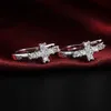 Charm Silver noble crystal stud Pendiente para mujer classic cross Ear party boda joyería regalos de navidad R230605