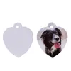 Étiquette de chien en aluminium double face imprimée par transfert de chaleur sublimée carte de chien pendentif en os blanc pour animaux de compagnie
