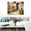 High Quality Contemporary Canvas Art Entry Al Borgo Handmade Realistic Painting Perfect Wall Decor for Living Room