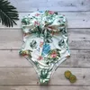 Kadın Mayo Kadın Mayo Seksi Bikini Hollow Out Monokini İnce Çiçek Baskılı Yüzme Sütyen Tek Parça Plaj Giyim Biquini Kız