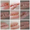 The New Petite Stud Earings Silver Plated Copper Mini Little Heart Star Moon Earrings Women Delicate Pierced Jewellery Present