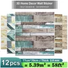 5/10/12PCS Wall Stickers Paper thick 2.5mm New 3D Retro Wallpapers Home Decor at Living Room Kitchen Office TV Backdrop Bedroom