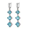 Charm Fashion Tassel Earrings Stamp Plata Square Cut Earrings for Women Jewelry R230605