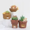 Vases Cute Animal Succulent Flowerpot Resin Flower Pot Micro Landscape Plant Potted For Home Living Room Tabletop Garden Decoration 230603