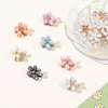 DIY Metal Barrettes Girls Hairpins Double Side Crystal Flower Hair Crab Clamps Sweet Headwear Mini Hair Claw Ponytail Clips