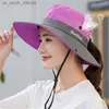 Damen-Sommer-Mesh-Hut mit breiter Krempe und UV-Schutz, mit Pferdeschwanz-Loch, Damen-Pferdeschwanz-Safari-Sonnenhut L230523