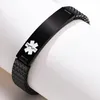 Vintage Mens Bracelet Stainless Steel Watch Belt Shaped Link Chain Elastic Bracelet with Medical Markings Wristband Bracelet Jewelry for Men 12mm yw110BR-263
