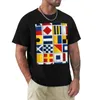 Polos Polos Flagi morskie T-shirt Niestandardowe koszulki Ożywowana koszula męska mens swobodny stylowy