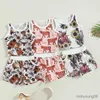 Kläder sätter 0-24 m småbarn pojkar set cow head print tank top med elastiska midjeshorts sommar avslappnad 2 st-outfit