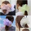 Hårtillbehör Lady Chiffon Scrunchies Women Girl Solid Elastic Bands Hairs Rope Ponytail Holder Story Intestine Sports Dance Scru Dhqze