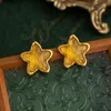 Pleated Moon Resin Earrings for Women Retro Exaggerated Jelly Star Earrings Personalized Vintage Earrings E388