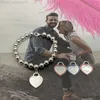 Nouvelle mode émail jante coeur étiquette pendentif 8mm Bracelet perlé t lettre 1:1 Original haute qualité femmes vacances fête cadeau